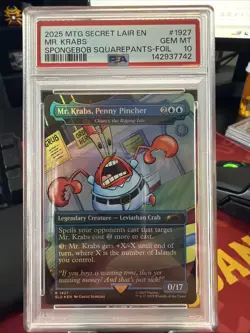 2025 MTG Secret Lair Spongebob MR KRABS, PENNY PINCHER Foil PSA 10 #1927 - Image 1