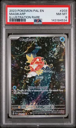 2023 POKEMON PAL EN-PALDEA EVOLVED ILLUSTRATION RARE #203 MAGIKARP PSA 8 - Image 1
