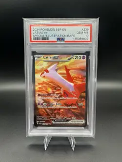 2024 Pokemon Surging Sparks Latias Ex Special Illustration Rare #239 PSA 10 - Image 1