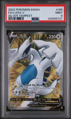 2022 POKEMON SWORD & SHIELD SILVER TEMPEST #185 FA/LUGIA V PSA 9 - Image 1