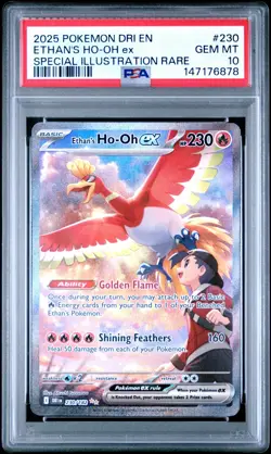2025 Pokemon Destined Rivals Ethan's Ho-Oh EX Special Illustration #230 PSA 10 - Image 1