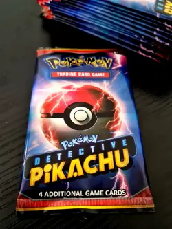 Pokemon 2019 Detective Pikachu 4 Card Booster Pack Sealed - Image 1