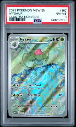2023 Pokemon Mew En-151 #167 Ivysaur Illustration Rare PSA 8 - Image 1