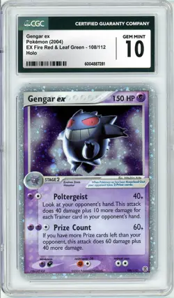 Pokemon Gengar EX Fire Red Leaf Green #108 CGC 10 Gem Mint - Image 1