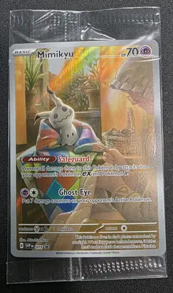 SEALED Pokemon Mimikyu SVP 075 Paldean Fates Full Art Holo Black Star Promo NM - Image 1