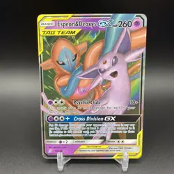 Espeon and Deoxys GX 72/236 Pokemon TCG Unified Minds Tag Team Ultra Rare - NM - Image 1