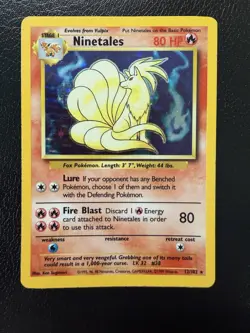 Ninetails 12/102 Holo Rare Base Set Unlimited Pokemon TCG 1999 MP - Image 1
