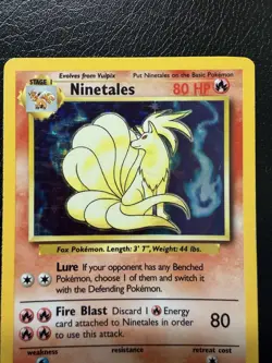 Ninetails 12/102 Holo Rare Base Set Unlimited Pokemon TCG 1999 MP - Image 2