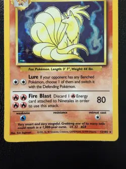 Ninetails 12/102 Holo Rare Base Set Unlimited Pokemon TCG 1999 MP - Image 3