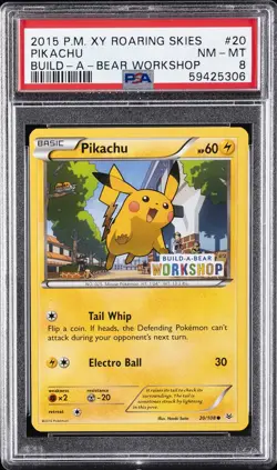 2015 POKEMON XY ROARING SKIES BUILD-A-BEAR WORKSHOP #20 PIKACHU PSA 8 - Image 1