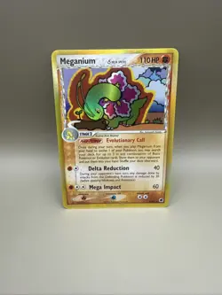 2006 Pokemon MEGANIUM Ex Dragon Frontiers Set GOLD NM HOLO Delta Species Reverse - Image 2
