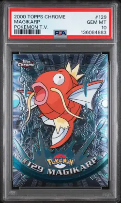 2000 TOPPS CHROME POKEMON T.V. #129 MAGIKARP PSA 10 - Image 1