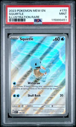 2023 POKEMON MEW EN-151 ILLUSTRATION RARE #170 SQUIRTLE PSA 9 - Image 1