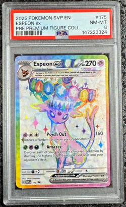 2025 POKEMON SVP EN ESPEON ex PRE PREMIUM FIGURE COLL #175 - PSA 8 - Image 1