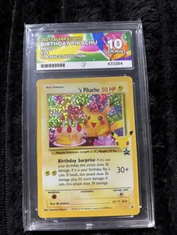 Pokemon TCG Pikachu Birthday Celebrations 25th Anniversary ACE 10 not psa - Image 1