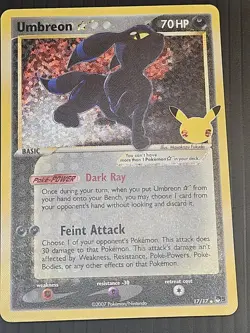 Pokemon TCG Umbreon Gold Star 17/17 Celebrations Classic Collection Holo - Image 1