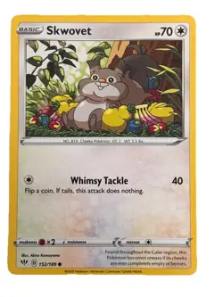New: 2020 Pokemon TCG Skwovet 152 Swsh03: Darkness Ablaze Regular Common - Image 1