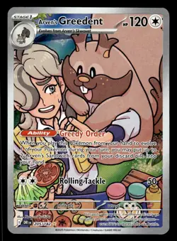 Pokemon TCG Destined Rivals #205/182 Arven's Greedent NM - Image 1
