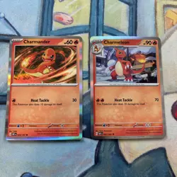 2023 Pokemon Obsidian Flames CHARMANDER CHARMELEON Holo #026 #027 Promo - Image 2