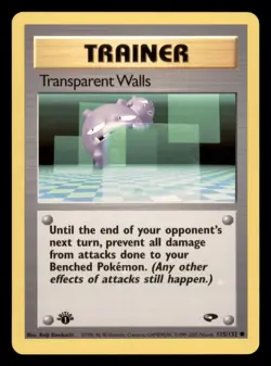 Lightly Played Transparent Walls 125/132 1st Edition Gym Challenge Common - Image 1