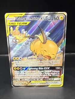 Pokemon Raichu & Alolan Raichu GX 221/236 Full Alt Art Unified Minds - Image 1