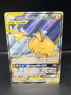 Pokemon Raichu & Alolan Raichu GX 221/236 Full Alt Art Unified Minds - Image 2