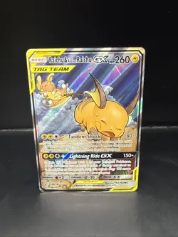 Pokemon Raichu & Alolan Raichu GX 221/236 Full Alt Art Unified Minds - Image 3