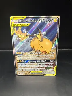 Pokemon Raichu & Alolan Raichu GX 221/236 Full Alt Art Unified Minds - Image 4