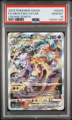 Pokemon Crown Zenith Mewtwo VSTAR GG44 PSA 10 - Image 1