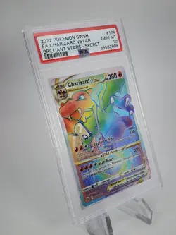 2022 Pokemon Sword & Shield Brilliant Stars Charizard VSTAR #174/172 PSA 10 - Image 2