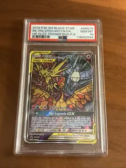 2019 POKEMON SM BLACK STAR PROMO FULL ART/MOLTRES & ZAPDOS & ARTICUNO GX PSA 10 - Image 1