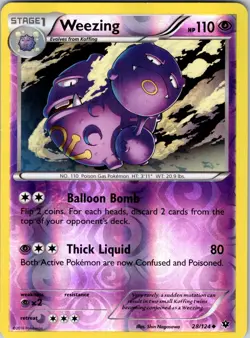 Weezing 28/124 XY - Fates Collide Pokemon NM/LP Reverse Holo - Image 1