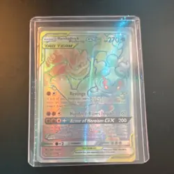 Pokemon Marshadow & Machamp GX TAG TEAM Full Art Secret Rare Holo 221/214 - Image 1