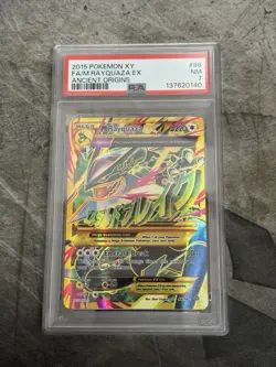 2015 POKEMON XY ANCIENT ORIGINS #98 FULL ART/M RAYQUAZA EX PSA 7 - Image 1