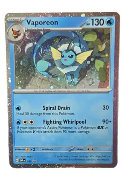 Pokemon Vaporeon SV Promo 168 Cosmos Holo Stage 1 English 130HP - Image 1