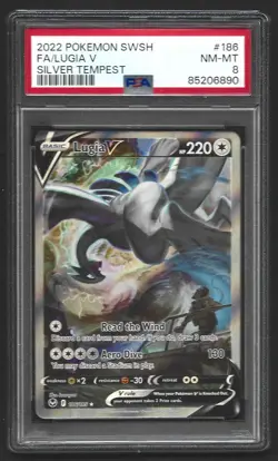 Pokemon Lugia V 186/195 Full Art Silver Tempest PSA 8 NM-MT - Image 1