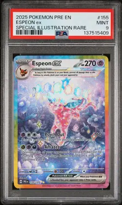 2025 POKEMON PRE EN-PRISMATIC EVOLUTIONS #155 ESPEON EX PSA 9 - Image 1