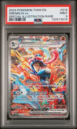 2024 POKEMON TWM EN-TWILIGHT MASQUERADE #214 GRENINJA EX PSA 9 - Image 1