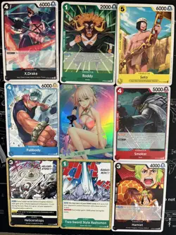 Rare Sexy Anime Waifu Card and 8 One Piece Cards - Image 1