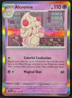 Alcremie 2024 Stellar Crown Holo Rare Pokemon Card 065/142 (NM) - Image 1