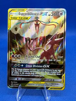 Espeon & Deoxys GX SM240 NM Promo Pokemon TCG Card - Image 1
