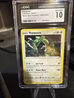 Pokemon TCG SWSH029 Rayquaza Promo Card Cosmic Holo 2020 CGC 10 - Image 1