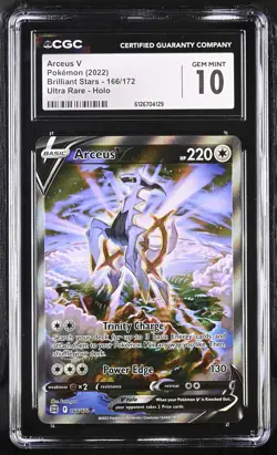 CGC 10 GEM MINT Arceus V 2022 Brilliant Stars 166/172 Holo Pokemon Card - Image 1