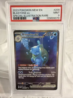 Pokemon TCG Blastoise EX Holo Card 200/165 Scarlet & Violet 151 Series PSA 9 - Image 1