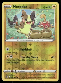 Morpeko 2021 Shining Fates Reverse Holo Pokemon Card 035/072 (NM) - Image 1