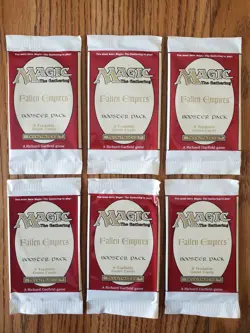 MAGIC THE GATHERING Lot of Six (6) FALLEN EMPIRES Factory Sealed Booster Packs - Image 1