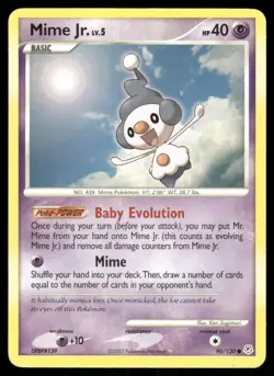 Pokemon Tcg Mime Jr. #90 Pokemon Diamond & Pearl MP - Image 1