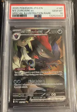 N’s Zoroark EX 185/159 SIR 2025 Pokemon Journey Together PSA 10 Gem Mint - Image 1