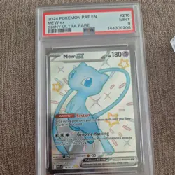 PSA 9 MINT Mew EX Paldean Fates Shiny Ultra Rare 2024 Pokemon PAF 216/091 - Image 1