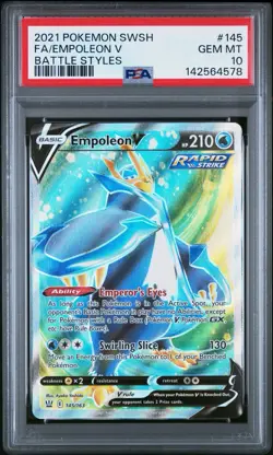 Pokemon Empoleon V (Full Art) 145/163 Swsh05: Battle Styles Holo PSA 10 - Image 1
